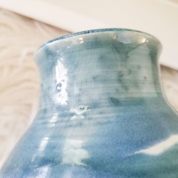 Vintage prispot porcelain drip glass vase - Picture 2 of 7